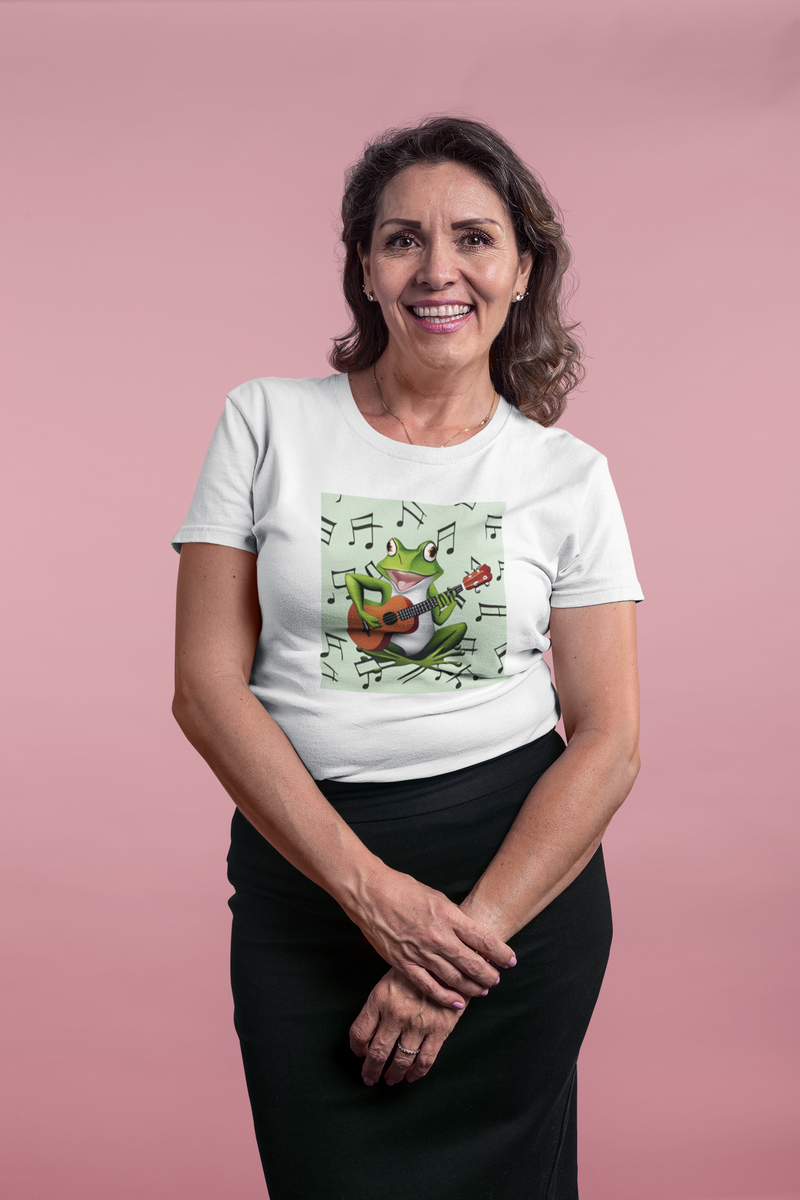Nome do produto: Camiseta feminina baby look Uke&Frog