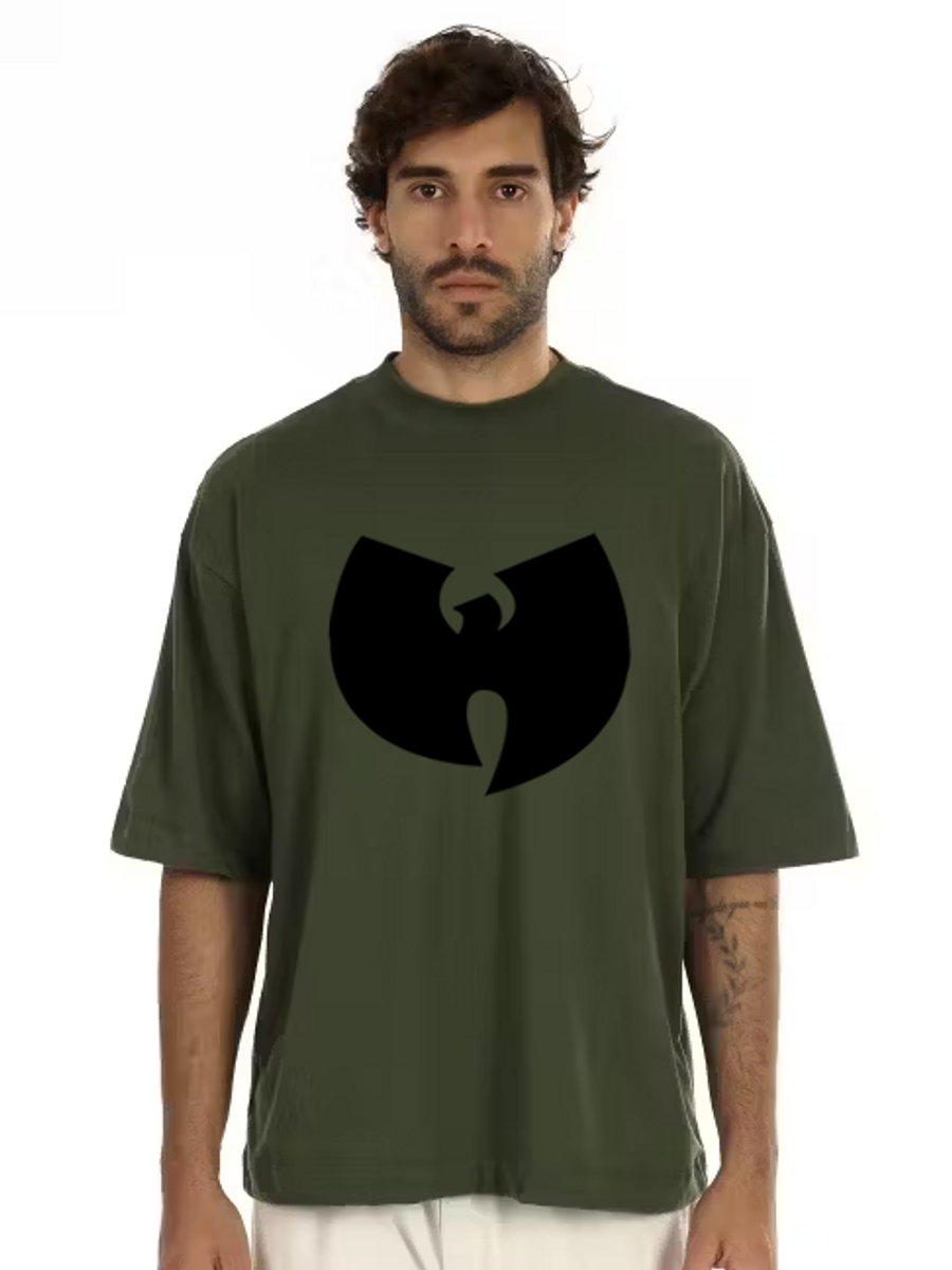 Nome do produto: Camiseta de Malha Oversized Wu Tang Clan Logo Preto