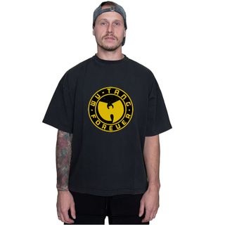 Camiseta de Malha Oversized Wu Tang Clan Carimbo Forever