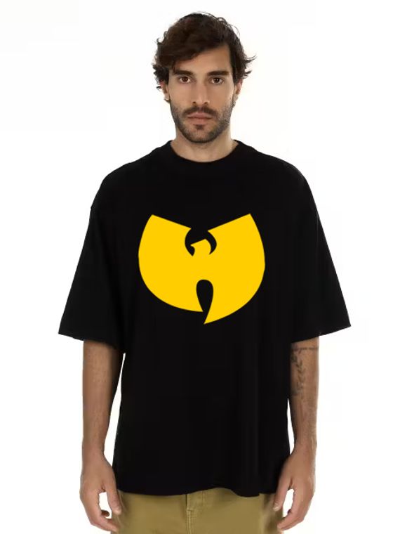 Camiseta de Malha Oversized Wu Tang Clan Logo Amarelo