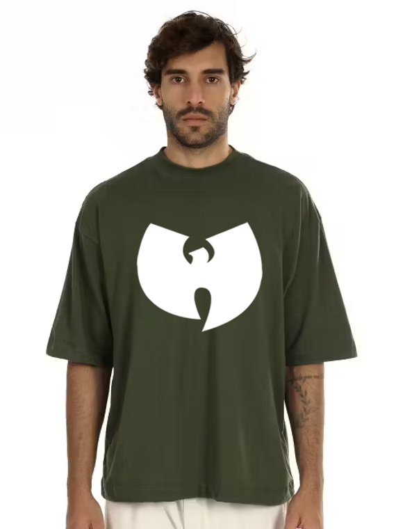 Camiseta de Malha Oversized Wu Tang Clan Logo Branco