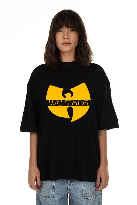 Camiseta de Malha Oversized Wu Tang Clan Logo-Nome Amarelo