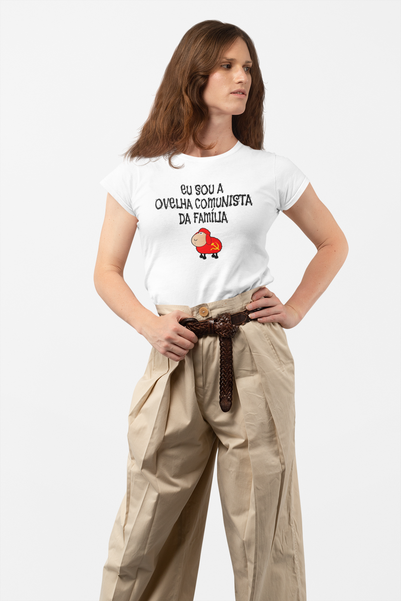 Nome do produto: T-shirt Baby Look Ovelha Comunista