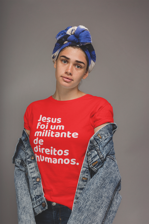 T-shirt Baby Look Jesus Militante