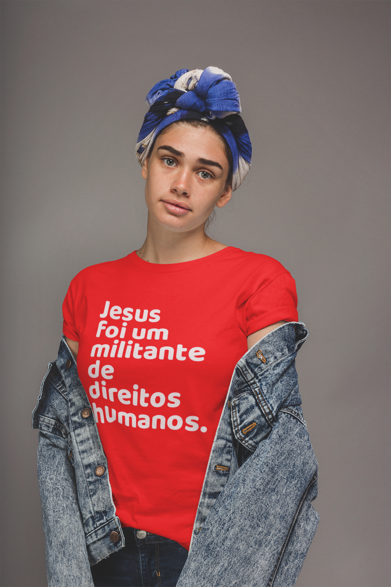 Nome do produto: T-shirt Baby Look Jesus Militante