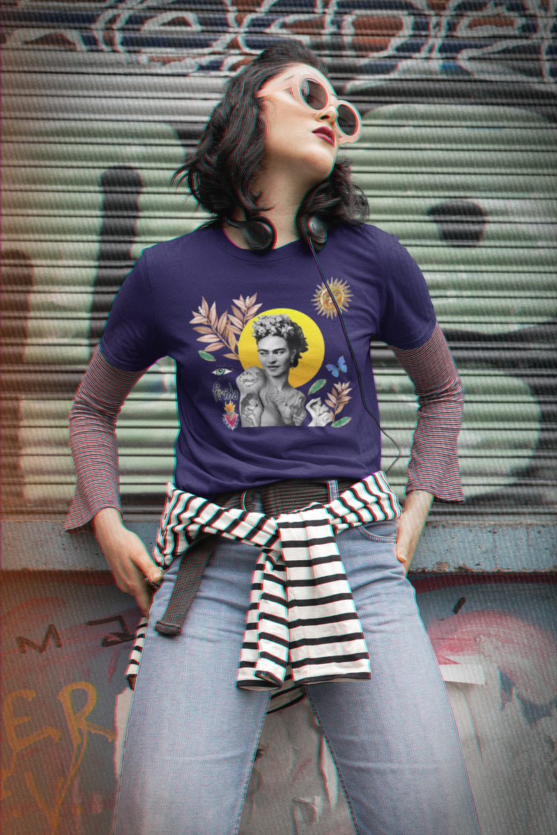 Nome do produto: T-shirt Baby Look Frida Kahlo