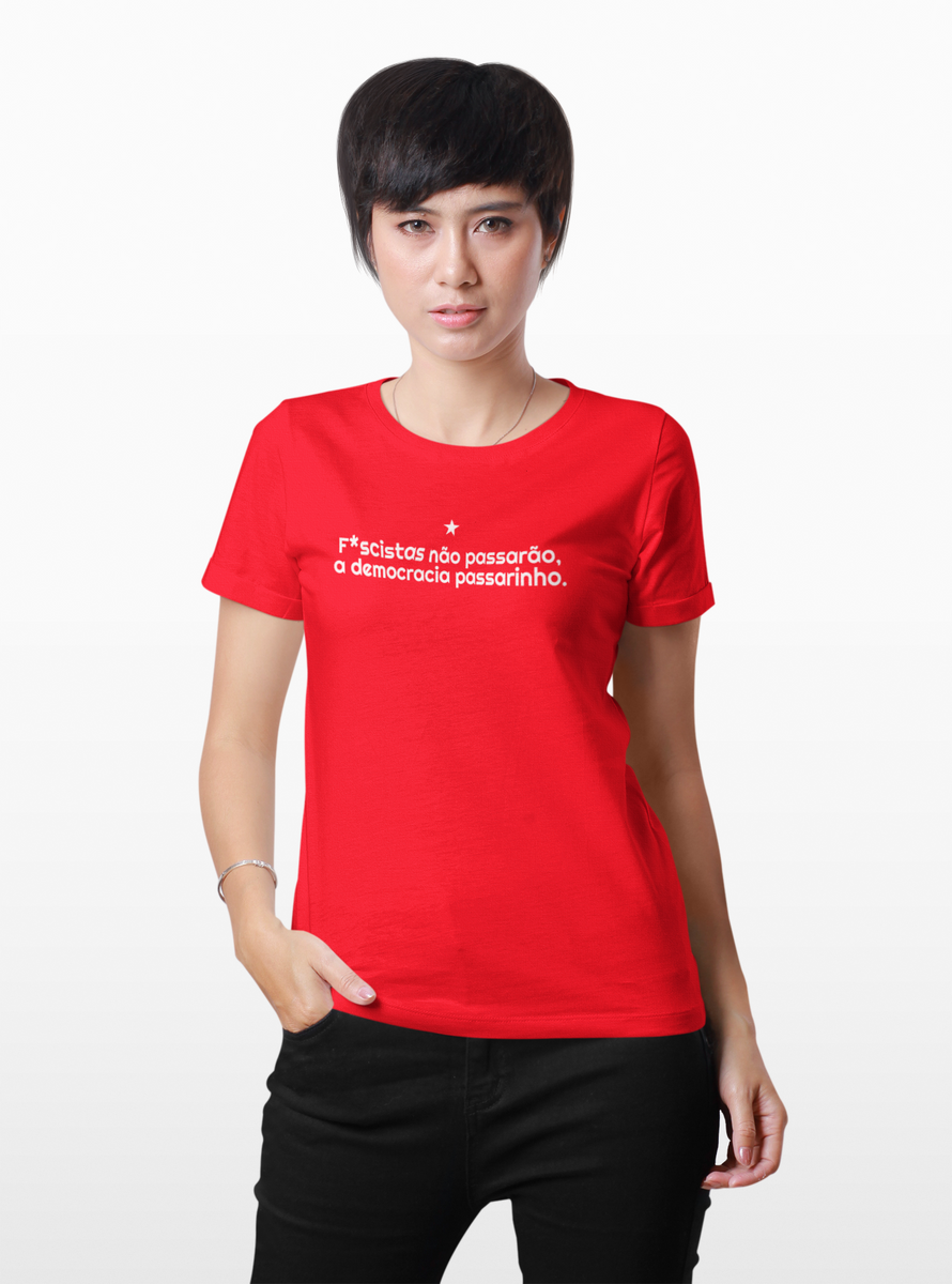 Nome do produto: T-shirt Baby Look DEMOCRACIA