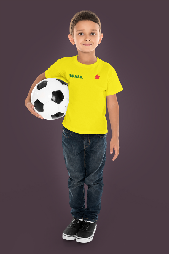 T-shirt Infantil BRASIL & ESTRELA