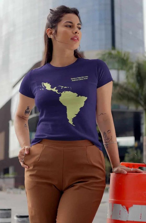 T-shirt Baby Look América Latina