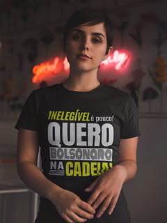 Nome do produtoT-shirt Baby Look Bolsonaro Na Cadeia!