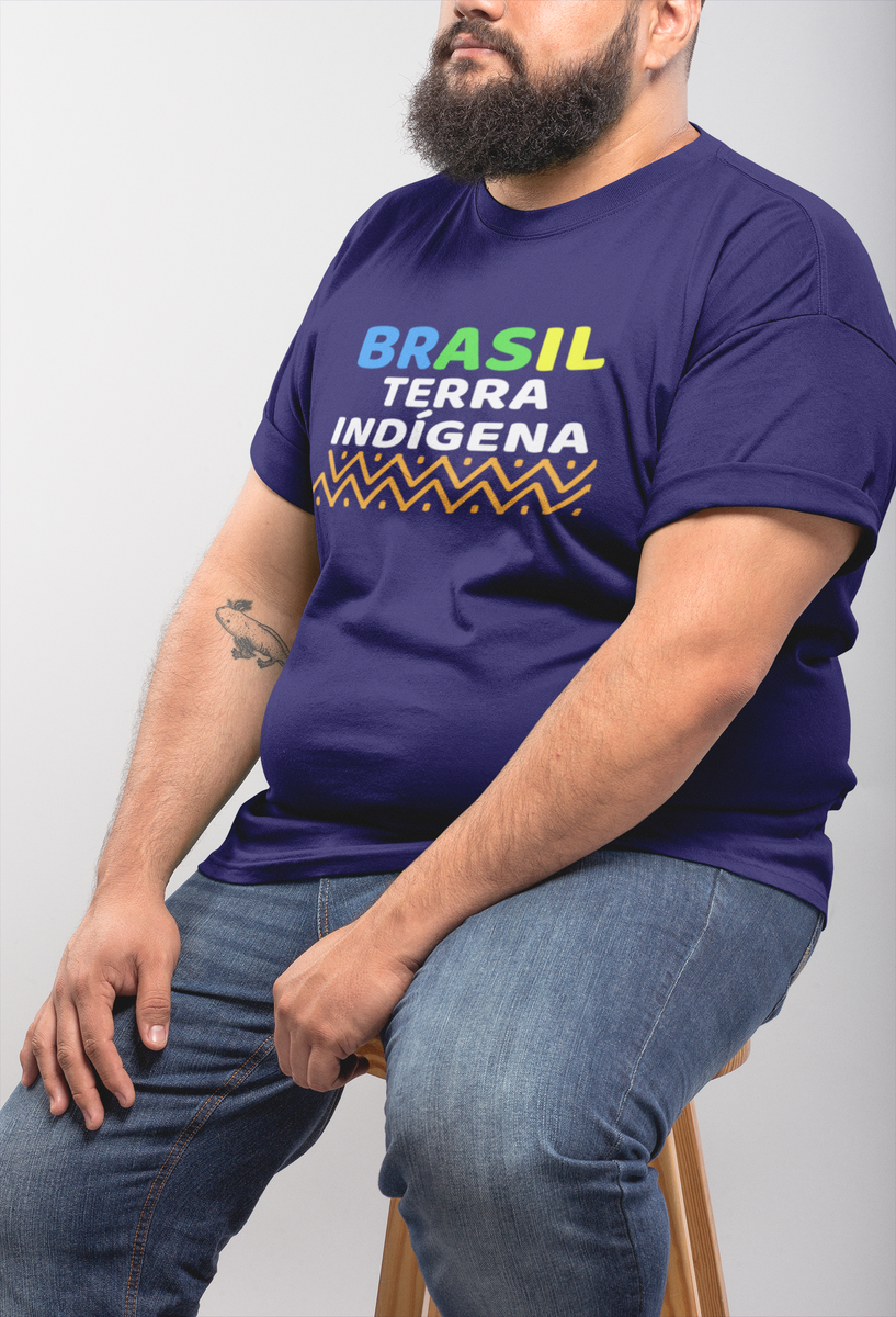 Nome do produto: T-shirt Plus Size BRASIL TERRA INDÍGENA