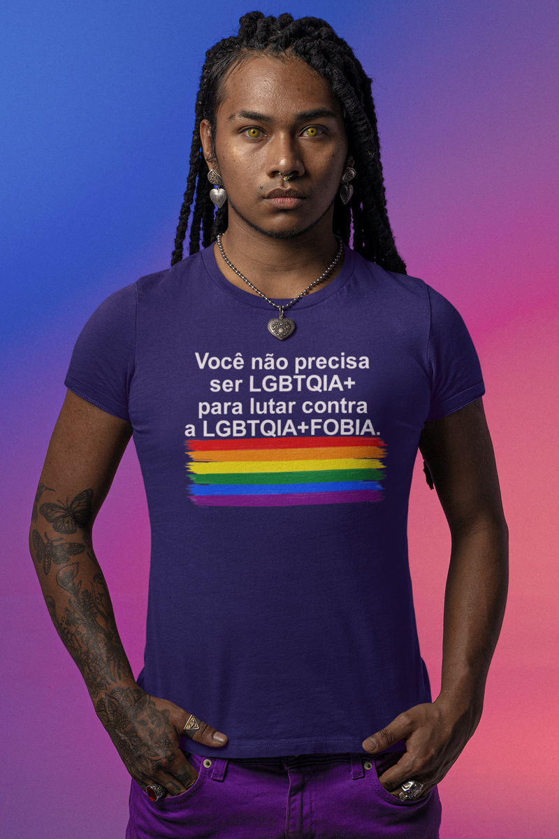 Nome do produto: T-shirt Baby Look LGBTQIA+FOBIA