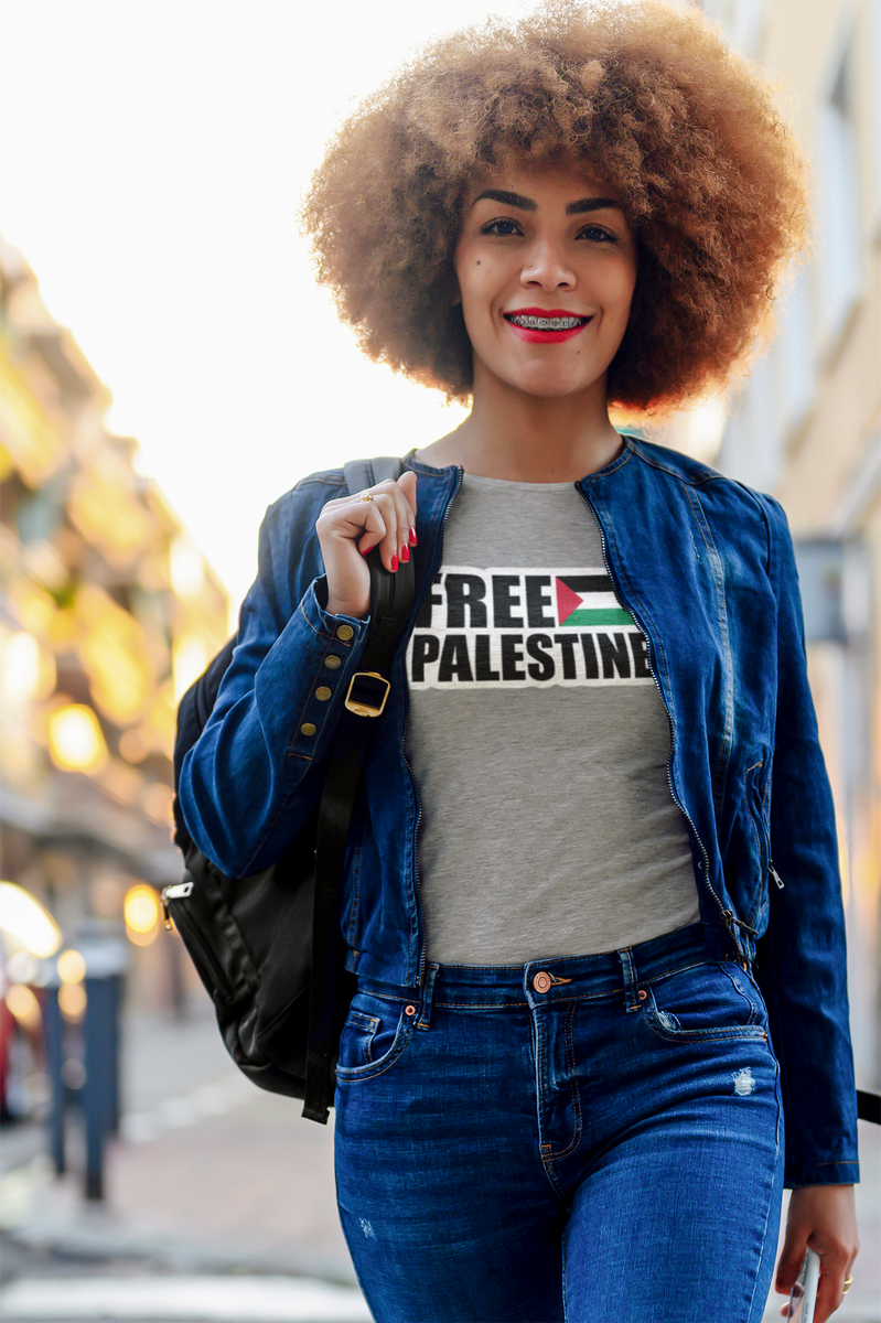 Nome do produto: T-shirt Baby Look Free Palestine