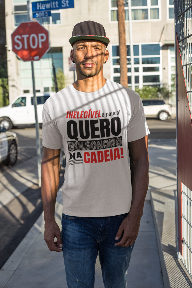 Nome do produto: T-shirt Tradicional Bolsonaro Na Cadeia!