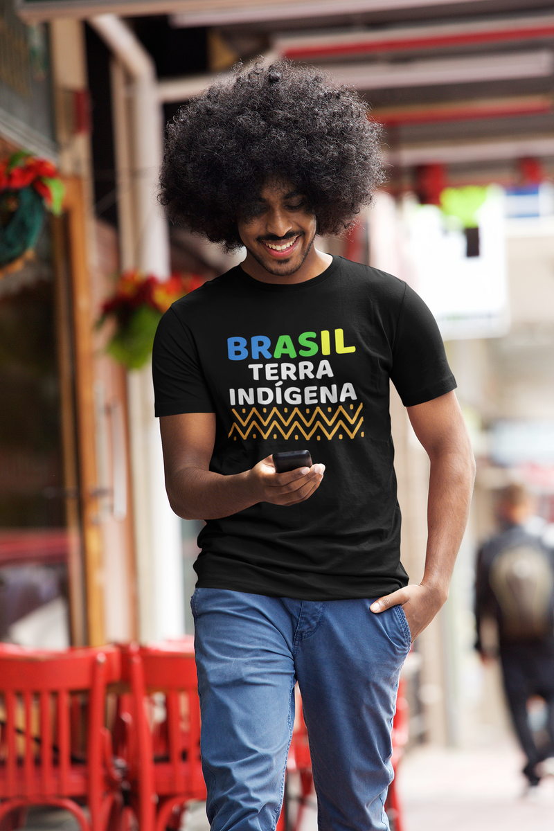 Nome do produto: T-shirt Tradicional BRASIL TERRA  INDÍGENA