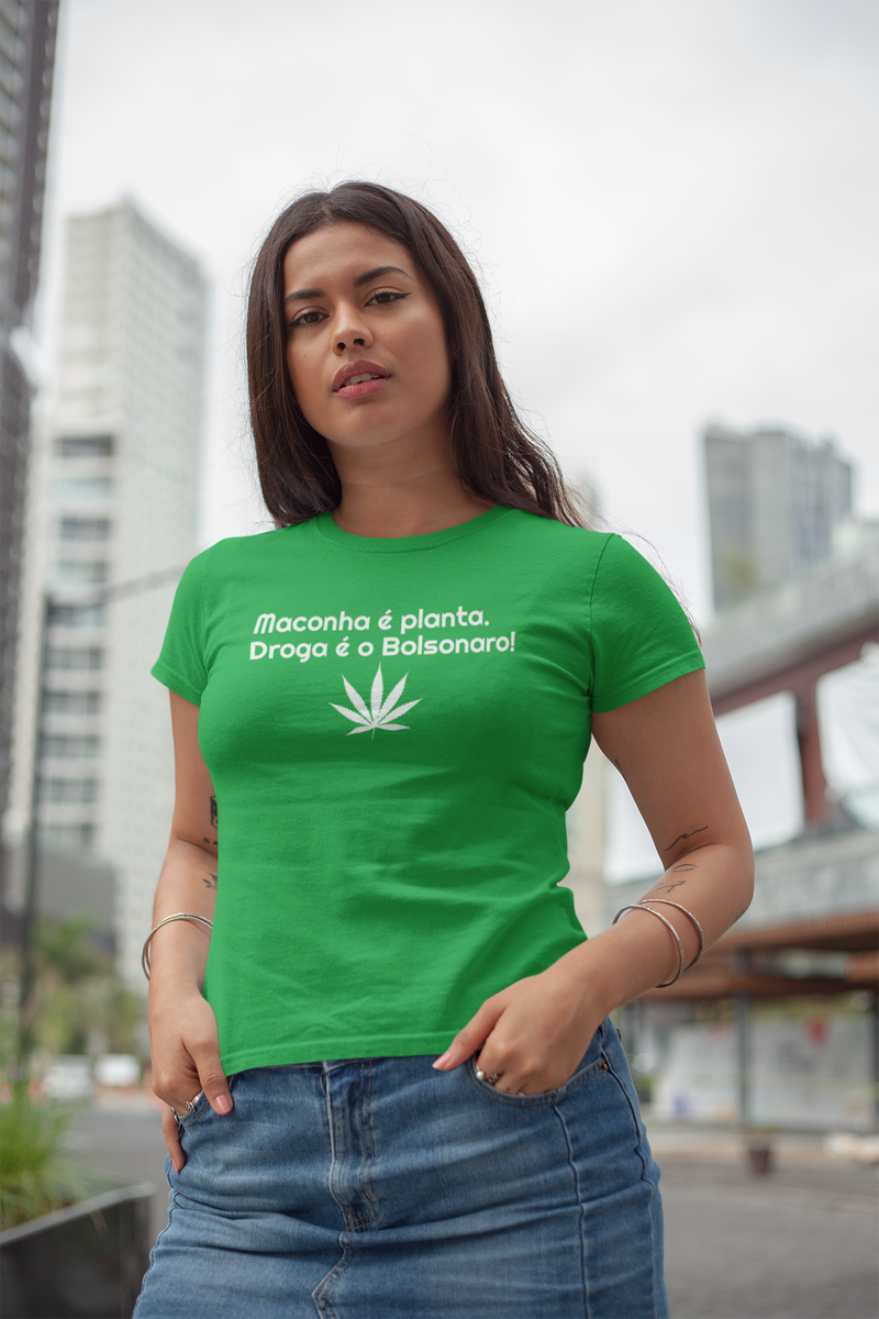 Nome do produto: T-shirt Baby Look Droga é o Bolsonaro