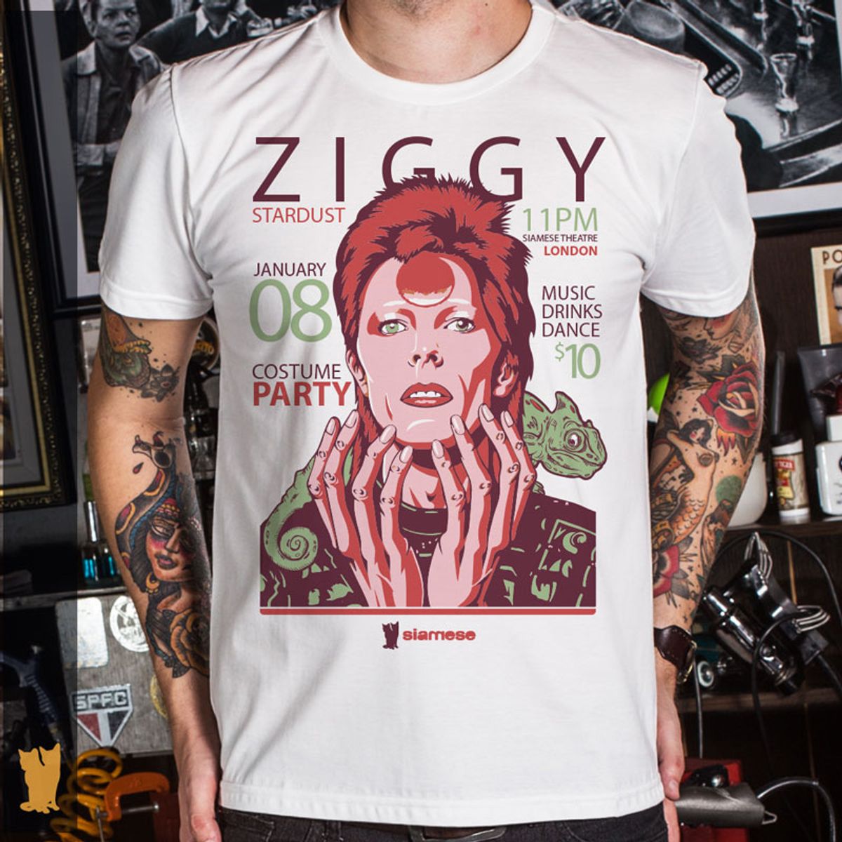 Nome do produto: Siamese David Bowie Ziggy - Branca