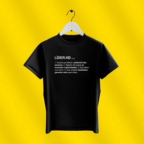 Nome do produto  Camiseta preta - LÍDER.HD, significado