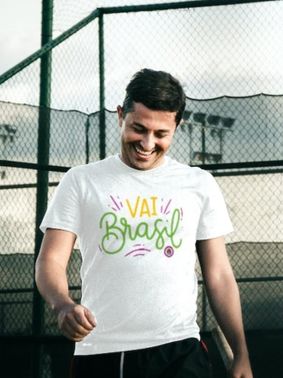 Camiseta Masculina T-shirt - Vai Brasil Simples