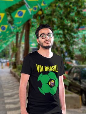 Camiseta Masculina T-shirt - Vai Brasil!