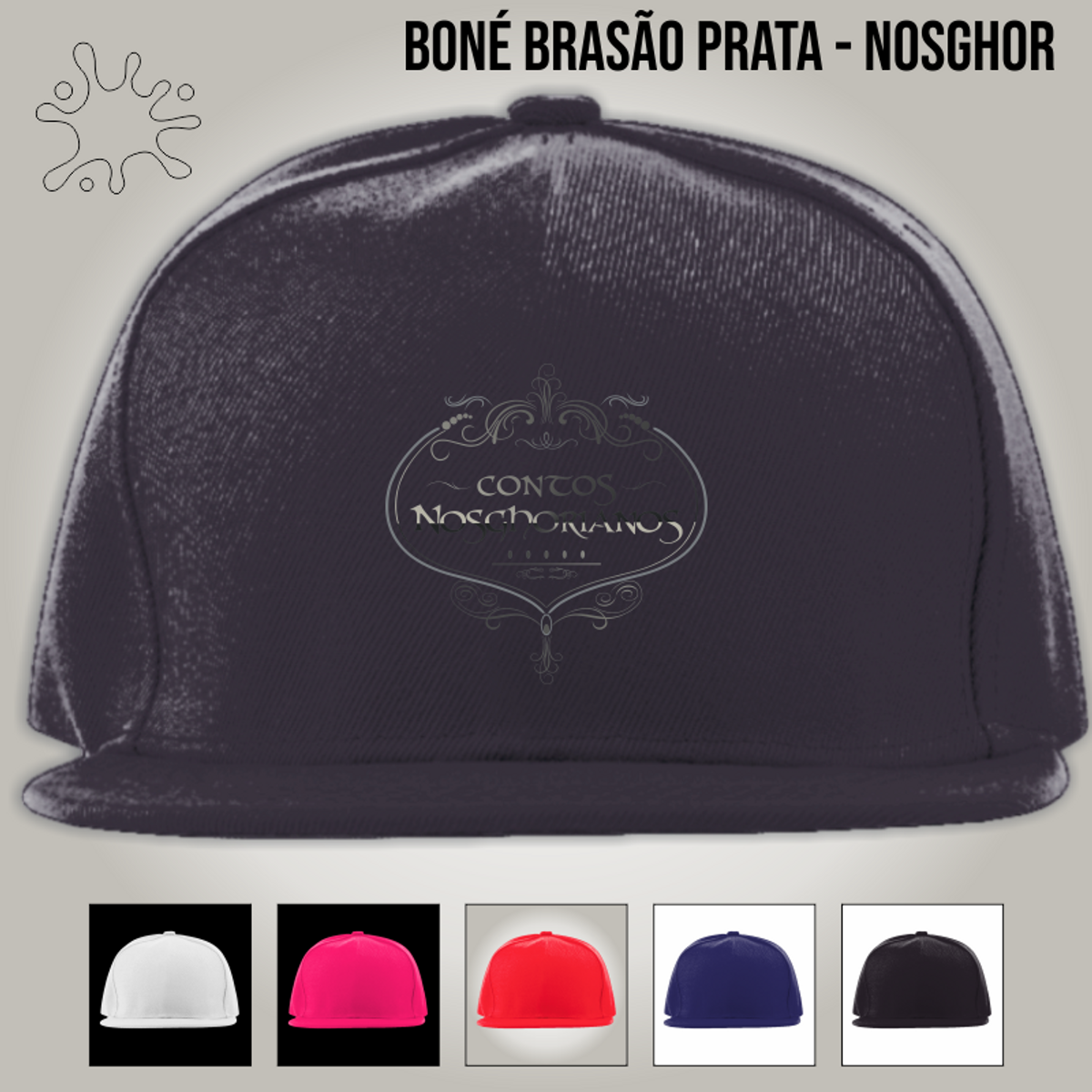 Nome do produto: Brasão de Nosghor - PRATA (boné)