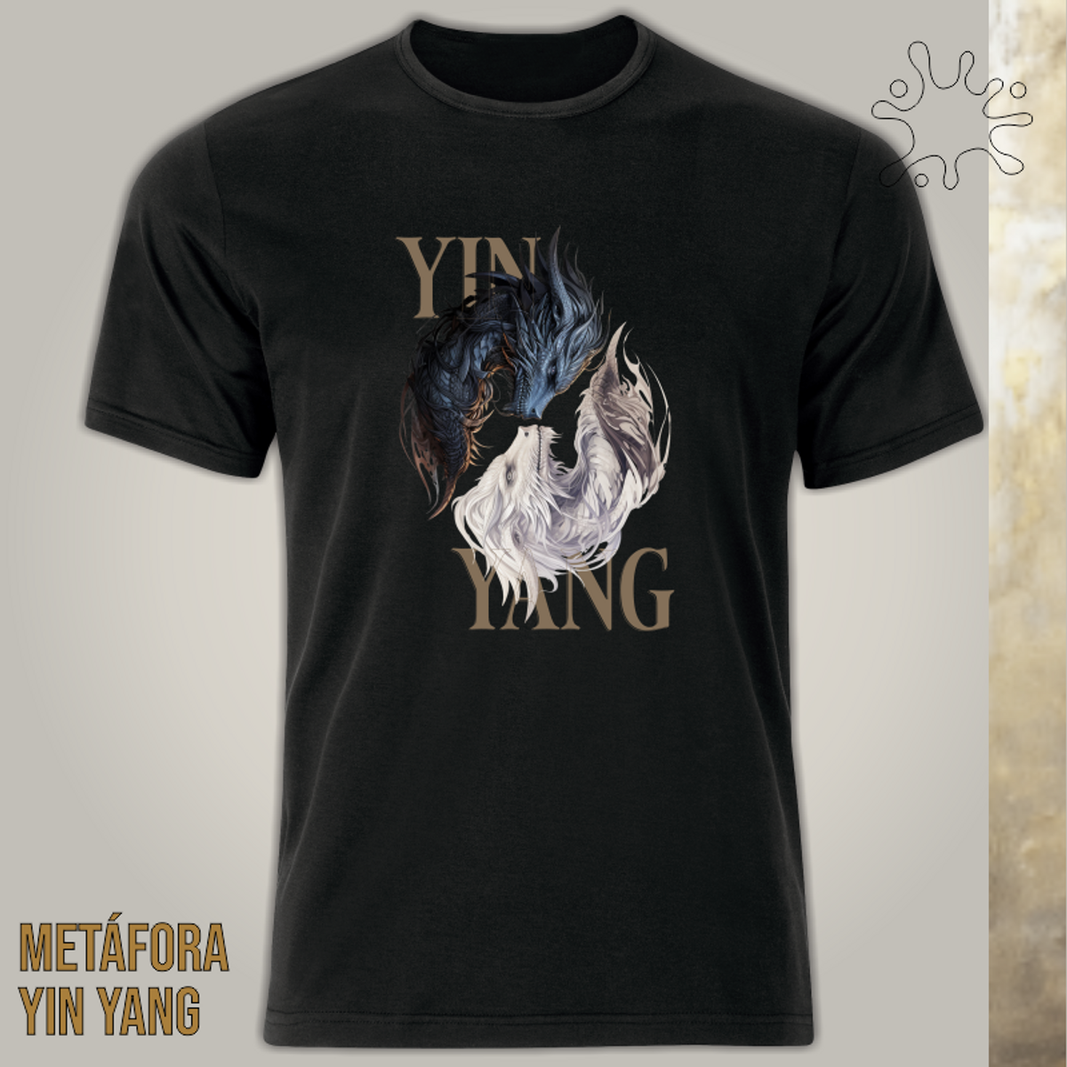 Nome do produto: Camiseta Yin Yang Dragões