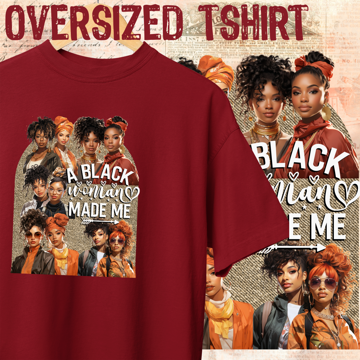 Nome do produto: Oversized tshirt - A black woman made me - Seremcores
