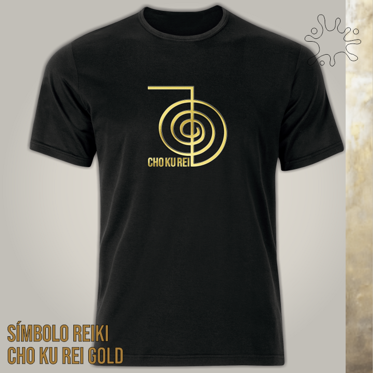 Nome do produto: Camiseta Cho Ku Rei Gold (Reiki)