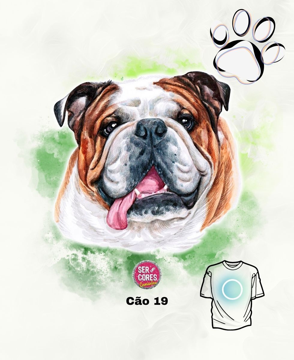 Nome do produto: Camiseta de Cachorro 19 (buldogue ingles) Seremcores 