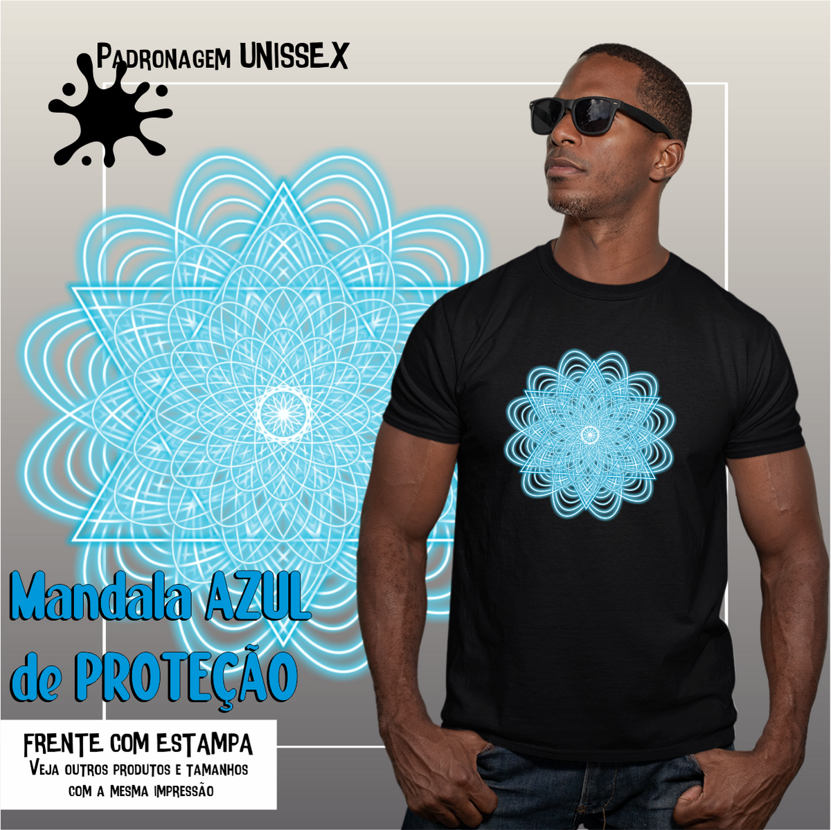 Nome do produto: Camiseta Unissex Mandala de PROTEÇÃO Seremcores 