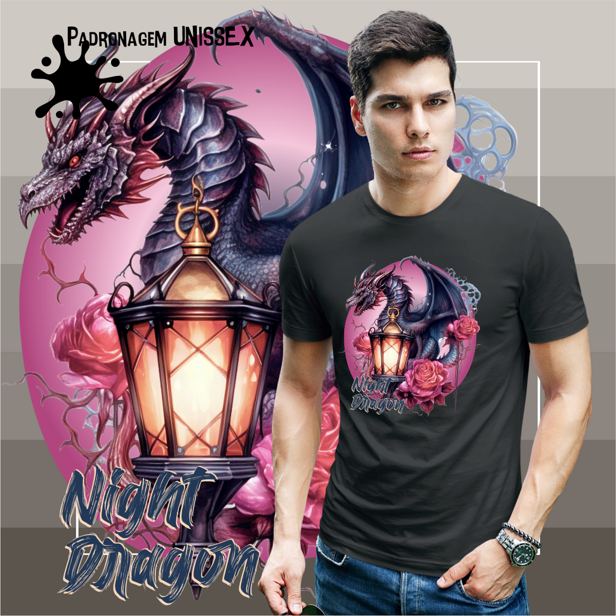 Nome do produto: Camiseta de Dragão - Night Dragon  Seremcores