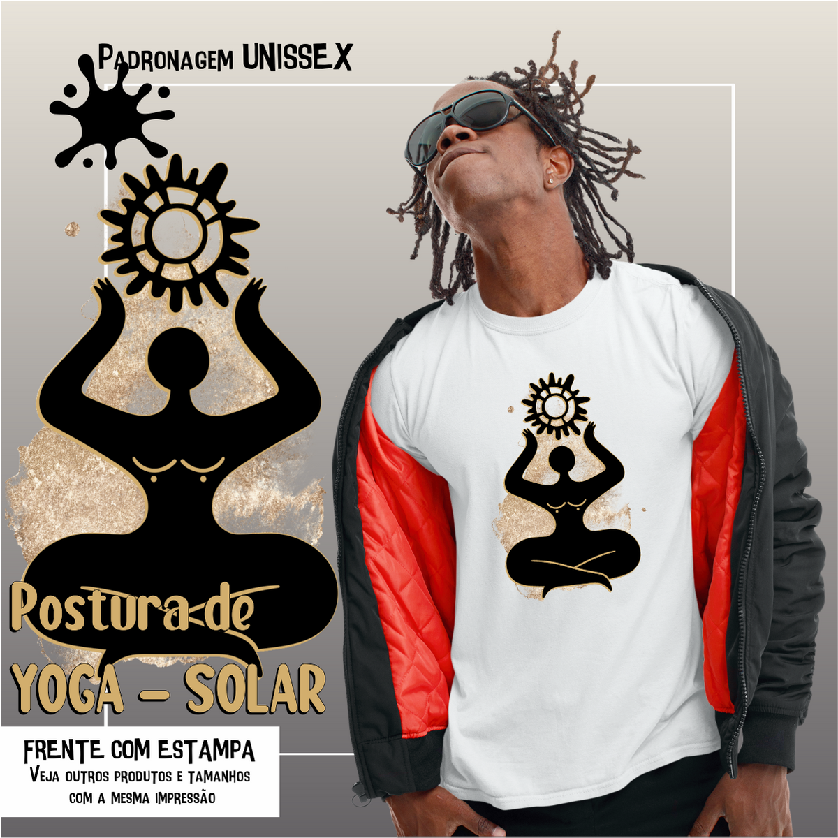 Nome do produto: Camiseta Postura Yoga SOLAR zz Seremcores 