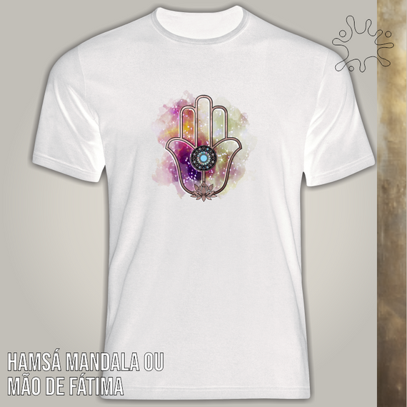 Camiseta Hamsá Mandala (Proteção) - Seremcores zz