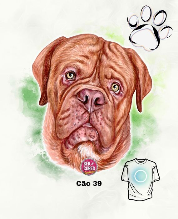 Camiseta de Cachorro 39 (mastiff francês) Seremcores 