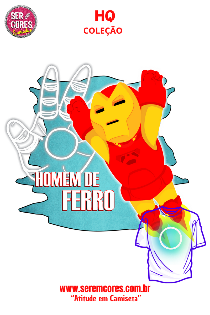 Nome do produto: Camiseta de Heróis - Homem de Ferro Seremcores 