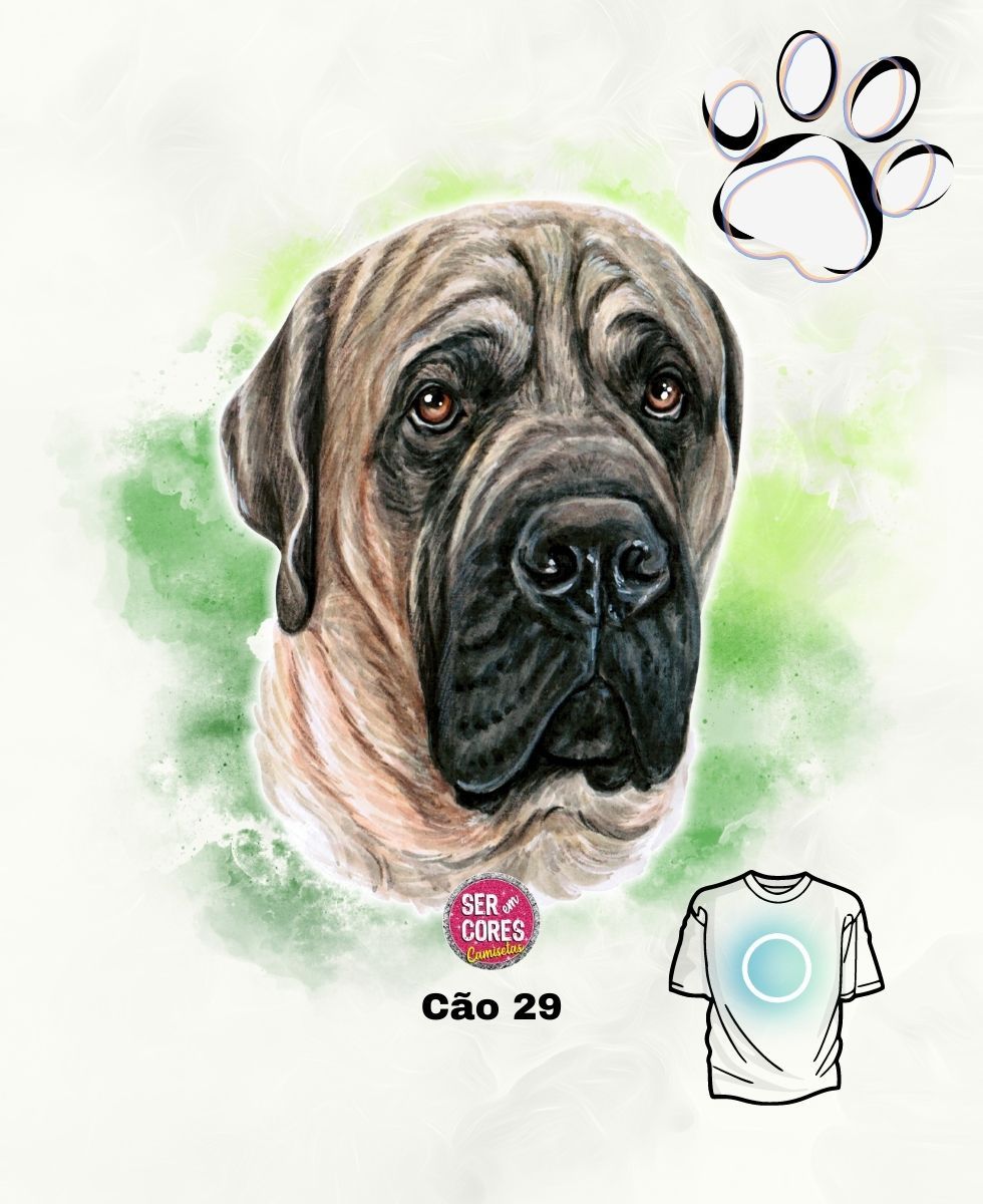 Nome do produto: Camiseta de Cachorro 29 (mastiff inglês) Seremcores 