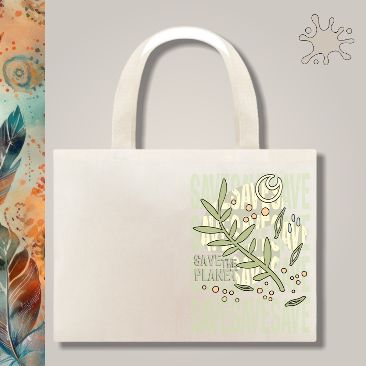 Nome do produto: Ecobag Save the Planet - Boho Chic