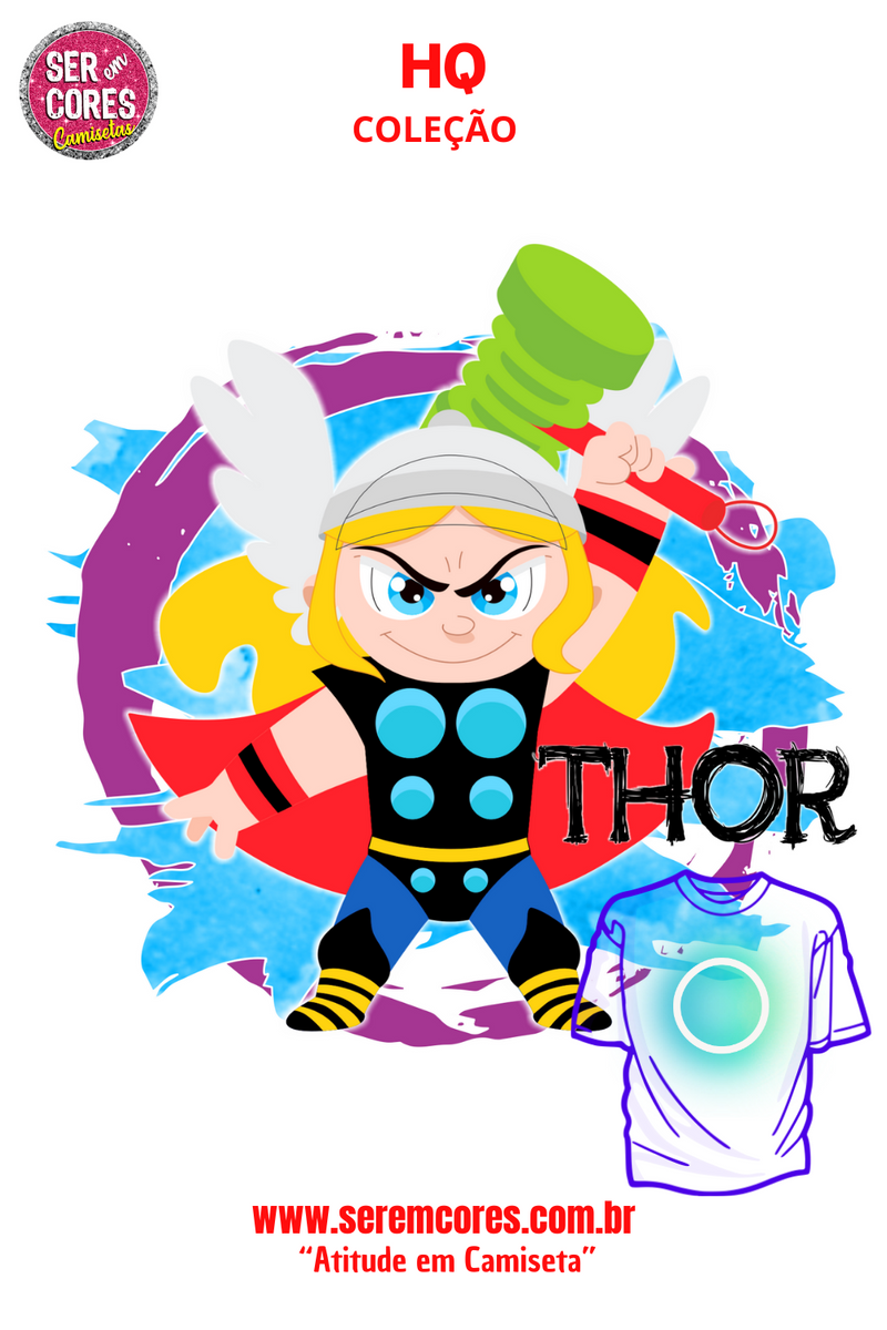 Nome do produto: Camiseta de Heróis - Thorr Seremcores 