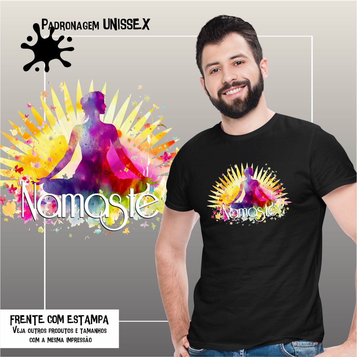 Nome do produto: Camiseta Namaste Flor zz