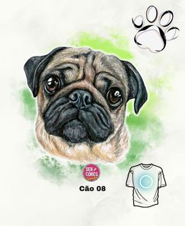 Camiseta de Cachorro 08 (pug) Seremcores 
