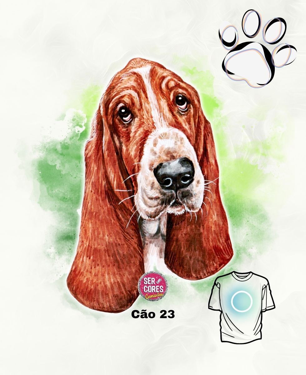 Nome do produto: Camiseta de Cachorro 23 (basset hound) Seremcores 