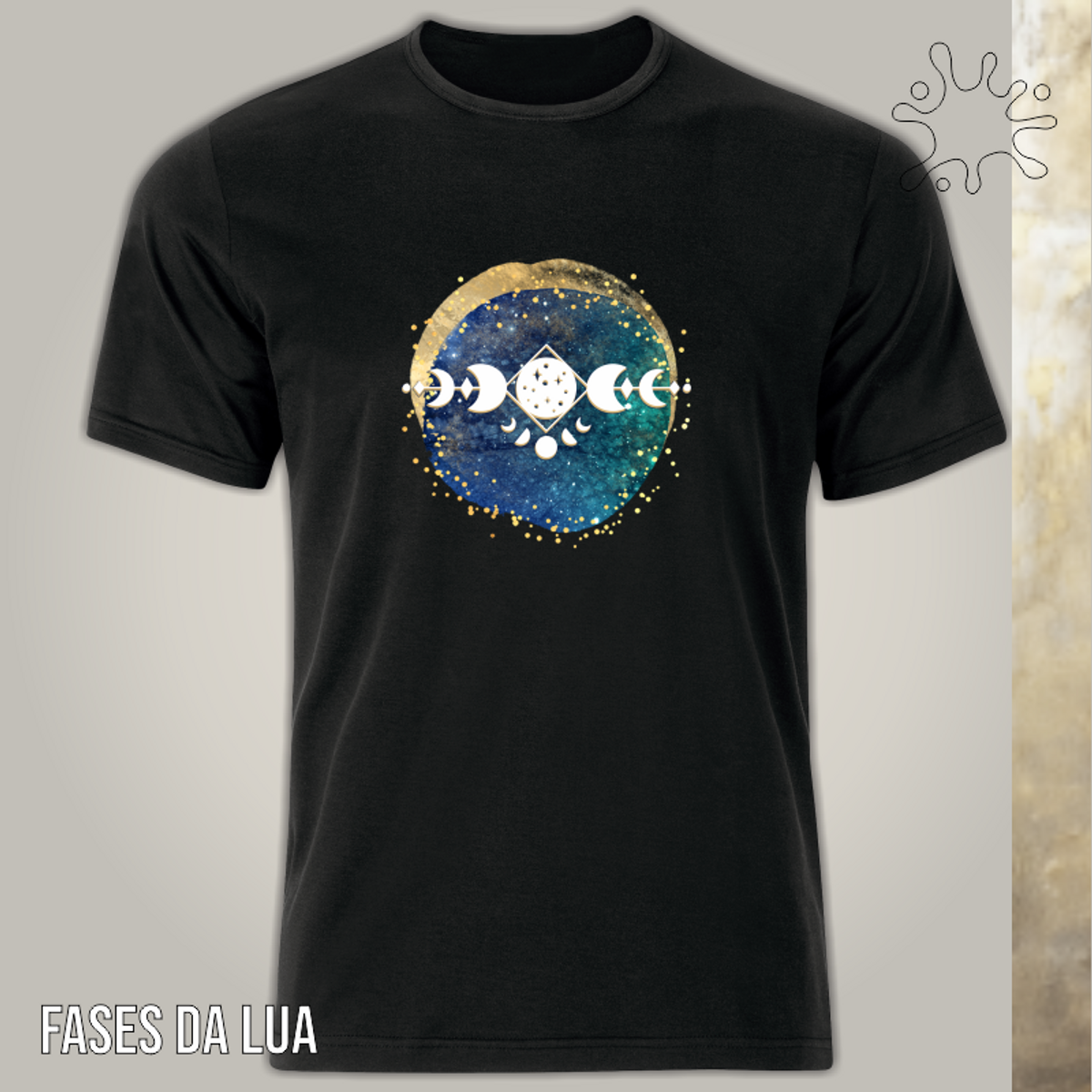 Nome do produto: Camiseta de Fases da Lua - Seremcores zz