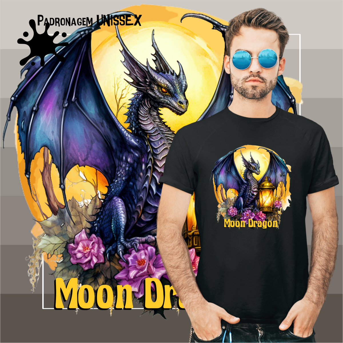 Nome do produto: Camiseta de Dragão - Moon Dragon  Seremcores