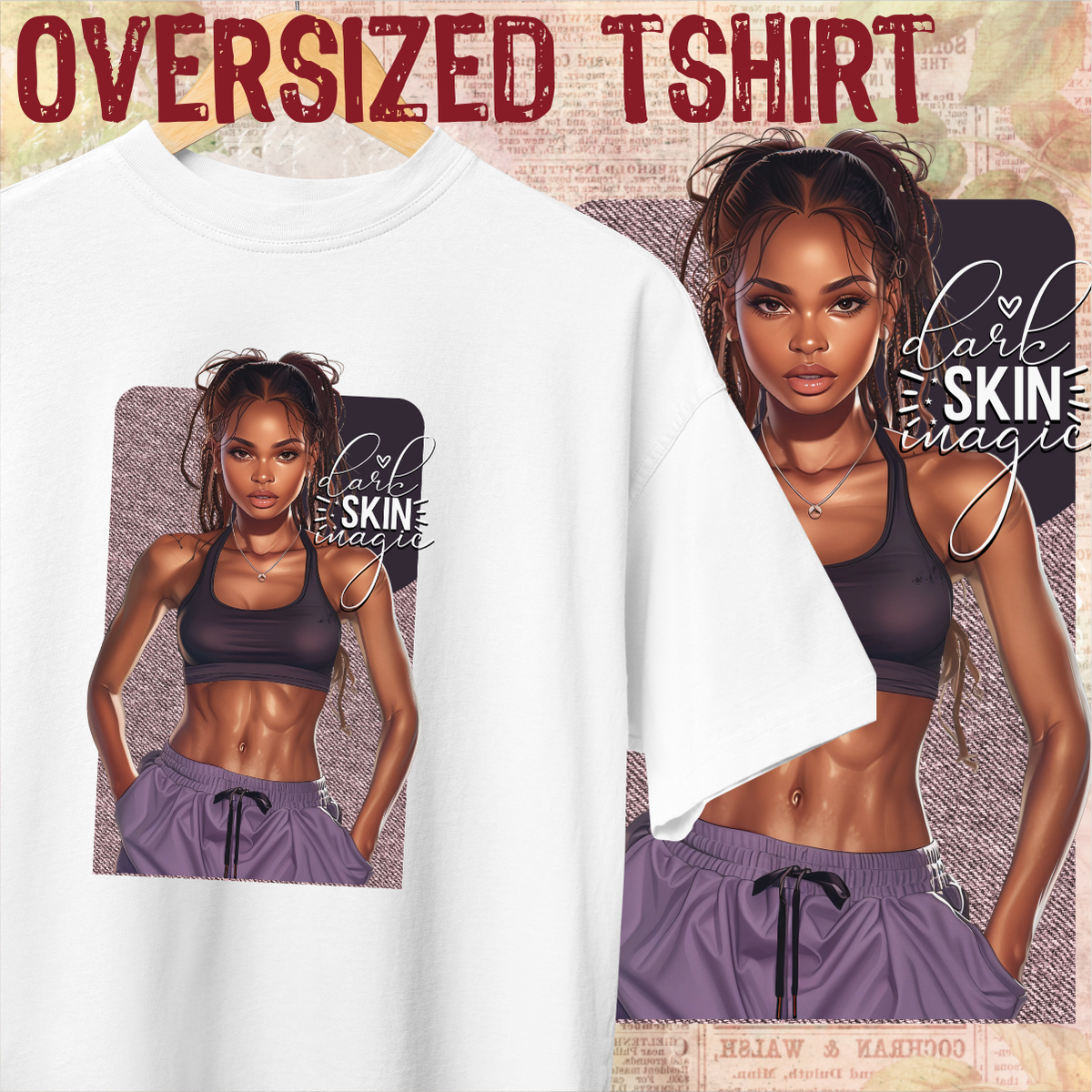 Nome do produto: Oversized Tshirt - Dark skin magic - Seremcores