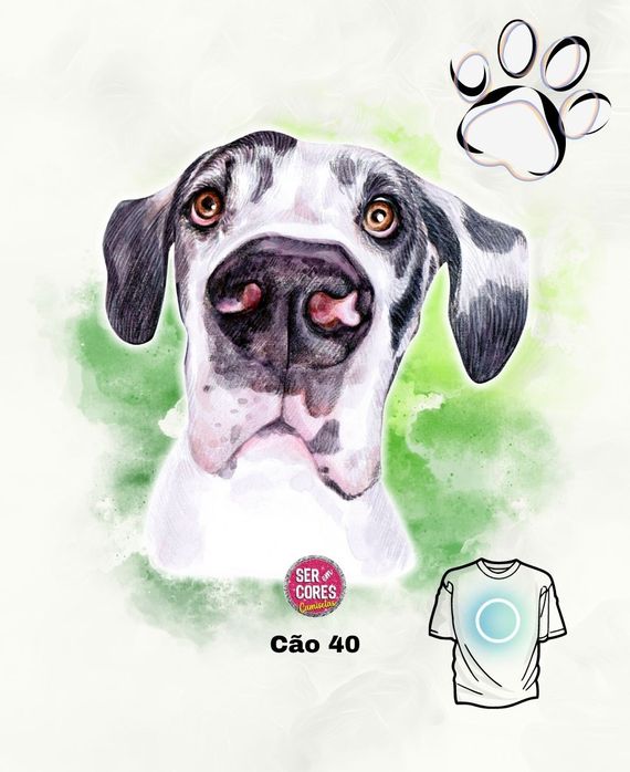 Camiseta de Cachorro 40 (dog alemão) Seremcores 