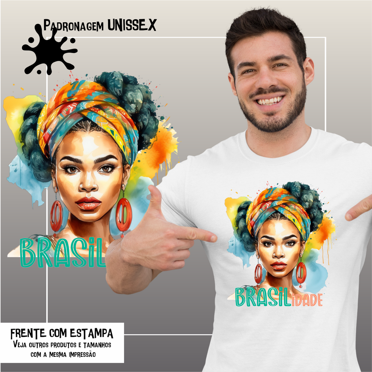 Nome do produto: Camiseta Unissex Brasilidade Seremcores 