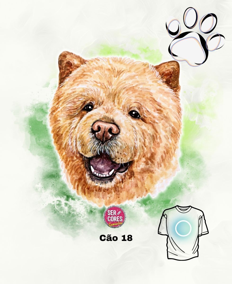 Nome do produto: Camiseta de Cachorro 18 (chow chow) Seremcores 