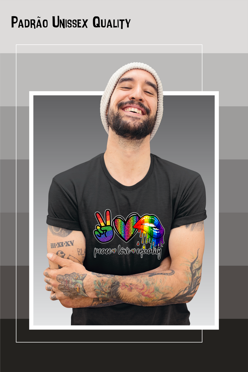 Nome do produto: Camiseta de LGBTQIAP+ Paz-Amor-Igualdade Seremcores 