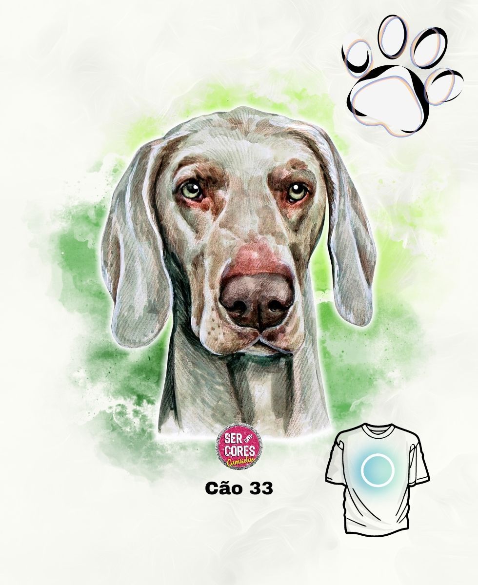Nome do produto: Camiseta de Cachorro 33 (weimaraner) Seremcores 