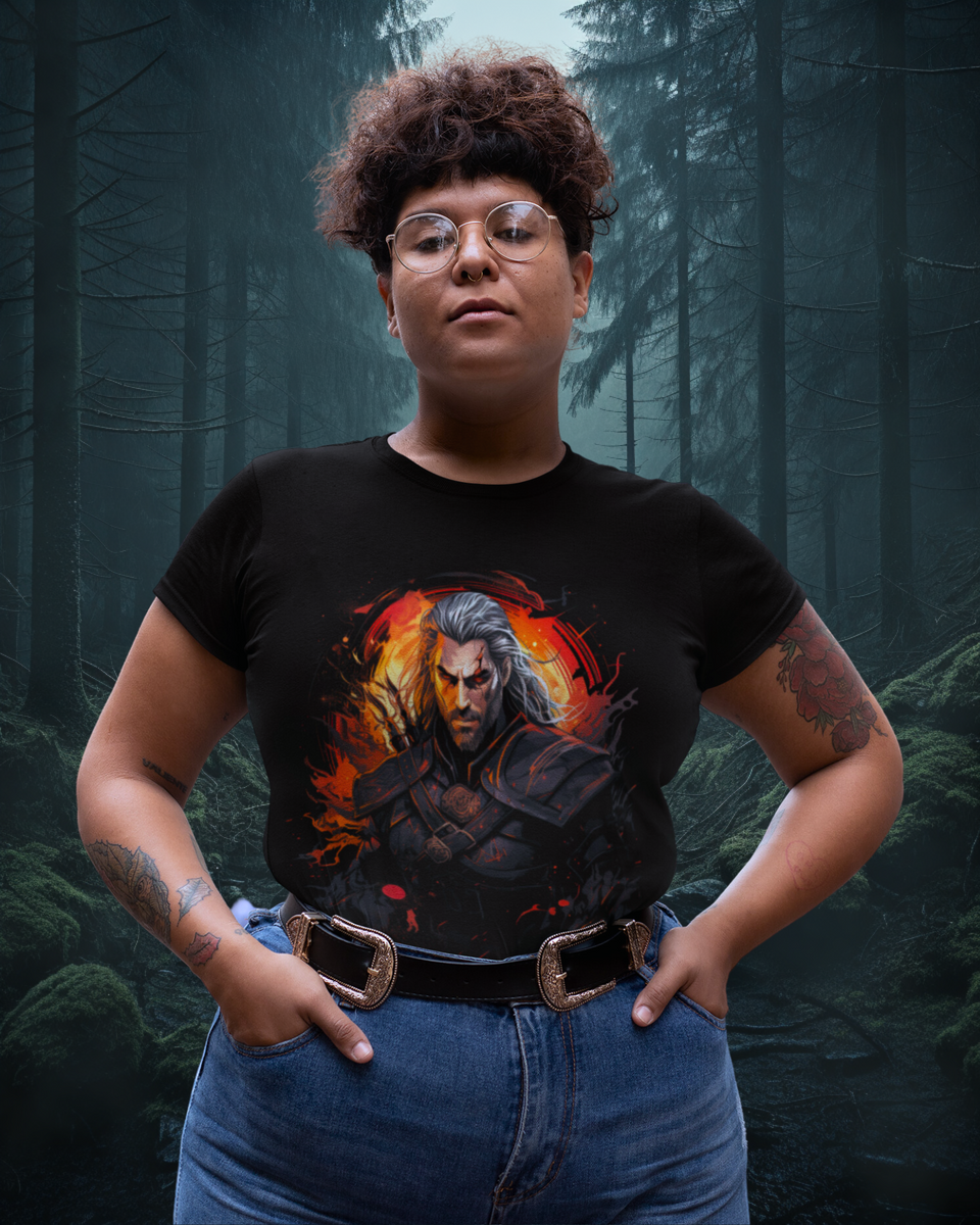 Nome do produto: Camiseta Plus Size The Witcher Geralt